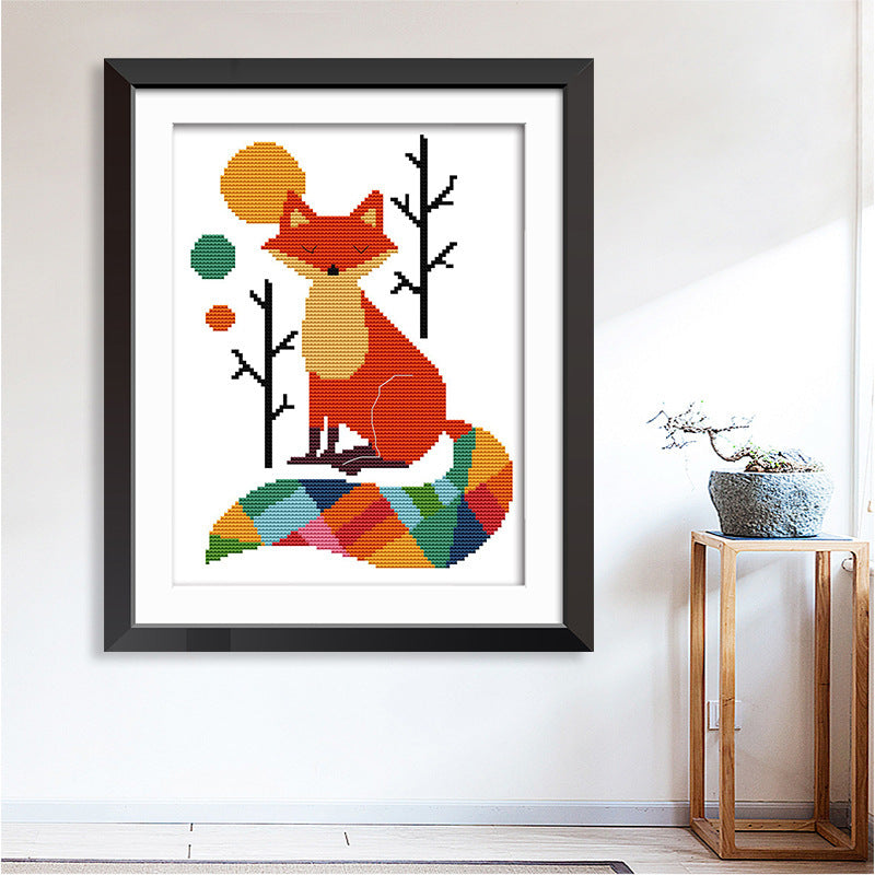 Korsstygnsbroderi – Färgstarka Räven 🦊🎨