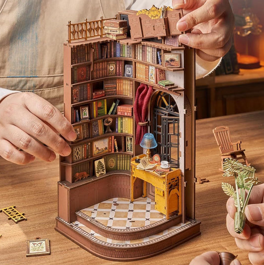 Rolife DIY Book Nook Kit - 3D Wooden Miniature Study Room With LED Lights 1